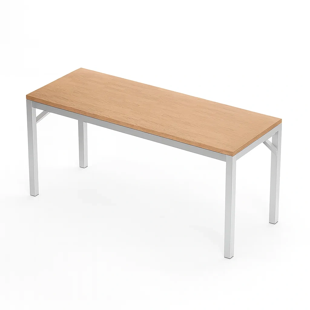 Table en bois de chêne et métal 120 x 60 x 75 cm