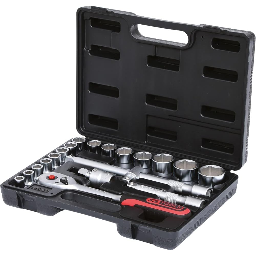KS TOOLS 911.0620 COFFRET DE DOUILLES KS F6 1/2, 20 pcs 10 à 32 mm - coffret composite - : Bricolage