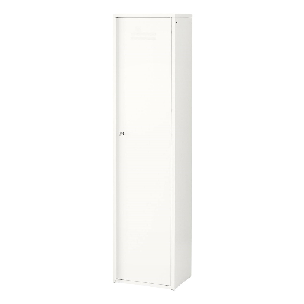 Armoire métallique 1 porte avec serrure, blanc