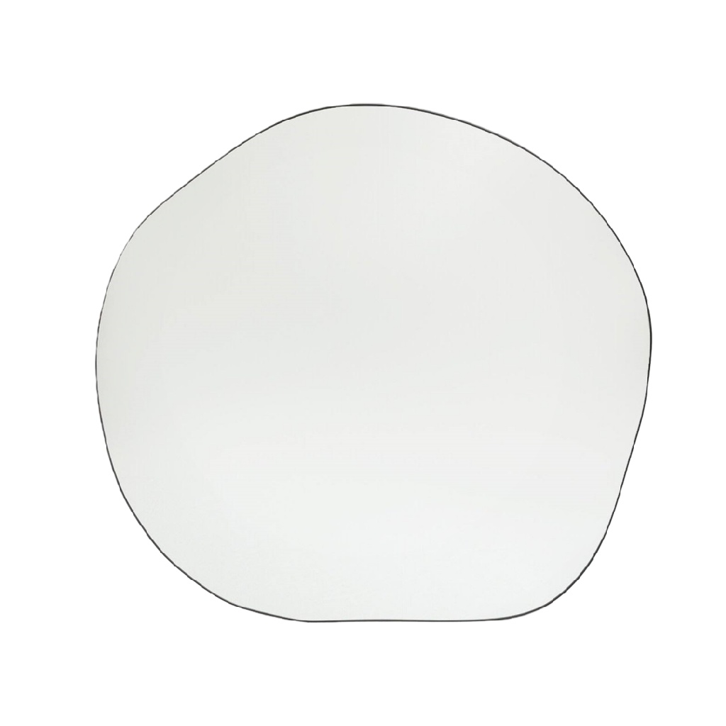 Miroir mural rond organique sans cadre, forme irrégulière, 70 cm