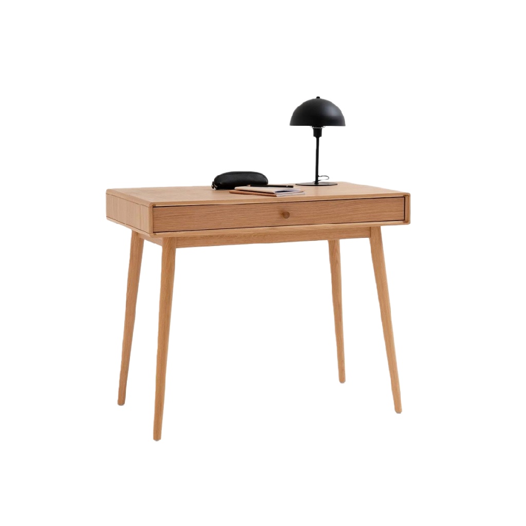 Bureau en bois massif avec tiroir central — Design scandinave