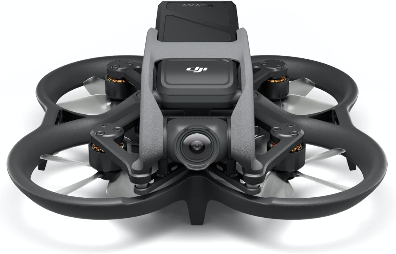 DJI Avata - Drone UAV quadricoptère, vue subjective, vidéo stabilisée 4K, FOV 155°, protection d’hélice, transmission HD faible latence, freinage d’urgence, vol stationnaire, noir