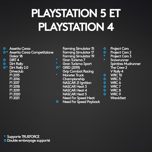 Logitech G29 Driving Volant de Course en Cuir avec Pédales, Retour de Force Réaliste, Palettes Volant en Acier Inoxydable, Rotation à 900°, Prise EU, PS5, PS4, PC, Mac – Noir