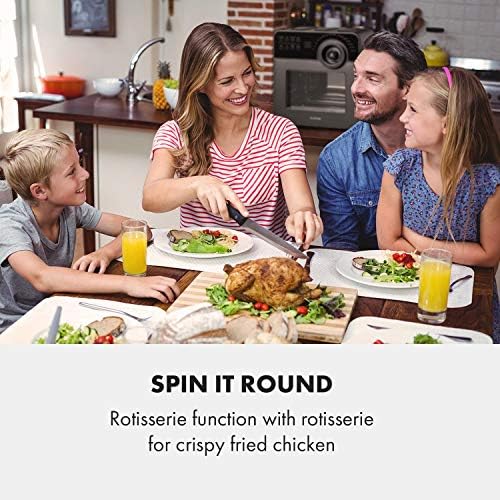 KLARSTEIN AeroVital Cube Chef   Friteuse sans huile, Air fryer, 1700 W, technologie DuoHeating, volume de 14L, 16 programmes, écran tactile, durée: environ 10h, thermostat: 50 220 °C, Inox, Noir : Cuisine et Maison