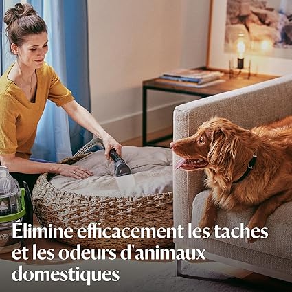 BISSELL SpotClean Pet Pro, Shampouineuse Canapé, Moteur Puissant de 750W, Idéal pour les Propriétaires d'Animaux, Nettoyeur pour Tapis, Moquettes, Meubles, Tissus, Voiture & Plus Encore, 15585