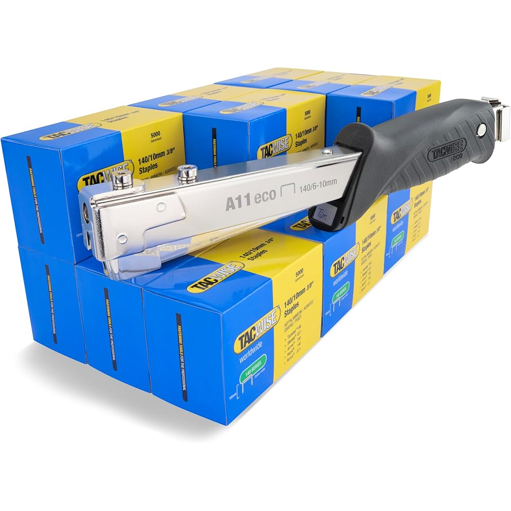 Tacwise 1185 A11 Marteau Agrafeur avec 75.000 Agrafes 140/10mm, Utilise les Agrafes de Type 140/6 - 10mm : Bricolage