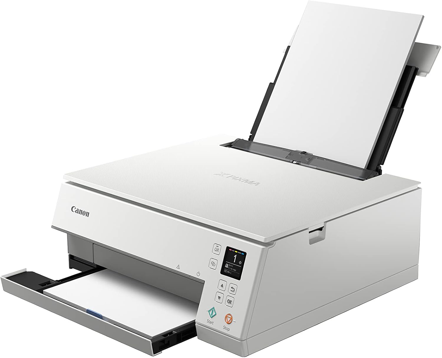 Canon PIXMA TS6350a Drucker Farbtintenstrahl Multifunktionsgerät DIN A4 (Fotodrucker, Scanner, Kopierer, OLED, 4.800x1.200 dpi, USB, WLAN, 5 separate Tinten, Duplexdruck, 2 Papierzuführungen), schwarz