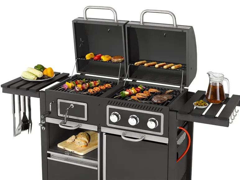 tepro Kohle-Gas-Grill »Toronto Kombi«, 8,7 kW Leistung, 3 Edelstahlbrenner, 2 Ablagen