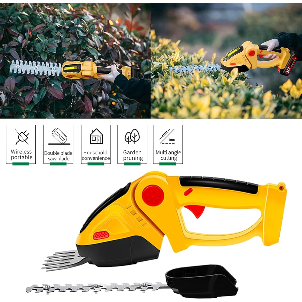 Taille-haie Sans Fil Cisaille À Gazon Électrique Portative Taille-haie Pour Jardin Pelouse : Jardin