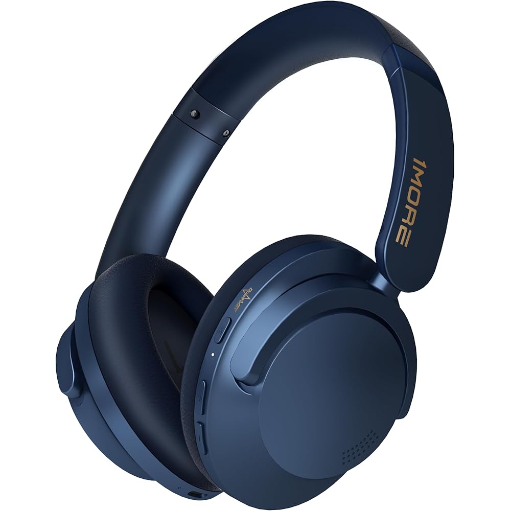 1MORE SonoFlow Pro Casque Sans fil, Casque antibruit Actif supra-auriculaire, écouteur Bluetooth 5.4 avec LDAC, Audio Sans Fil Haute Résolution, 100Heures, Ajustement Confortable, Appels Clairs (Bleu) : High-Tech