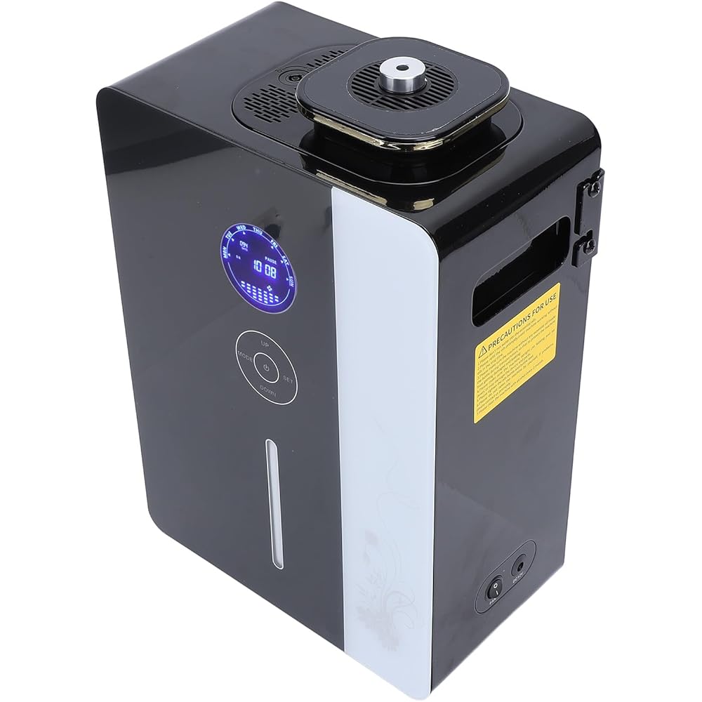 Diffuseur D'huiles Essentielles Intelligent, Diffuseur D'arômes, Grande Surface, Excellente Diffusion, Contrôle WiFi, Alliage D'aluminium Noir, Taille 800ML, pour Hôtel, (Prise : Hygiène et Santé