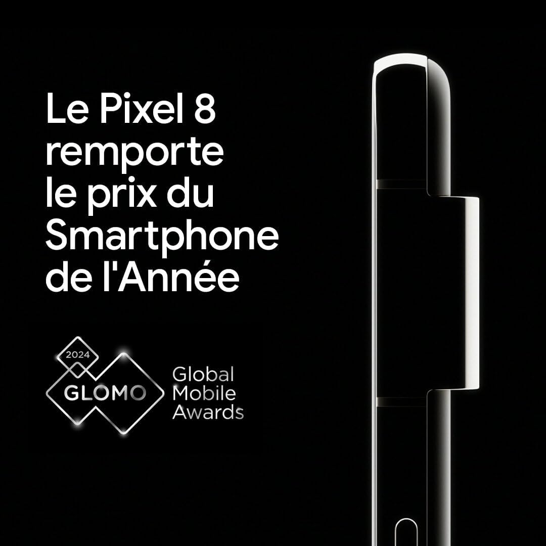 Téléphone Google Pixel 8 Débloqué 5G, 8Go 256GB Noir volcanique