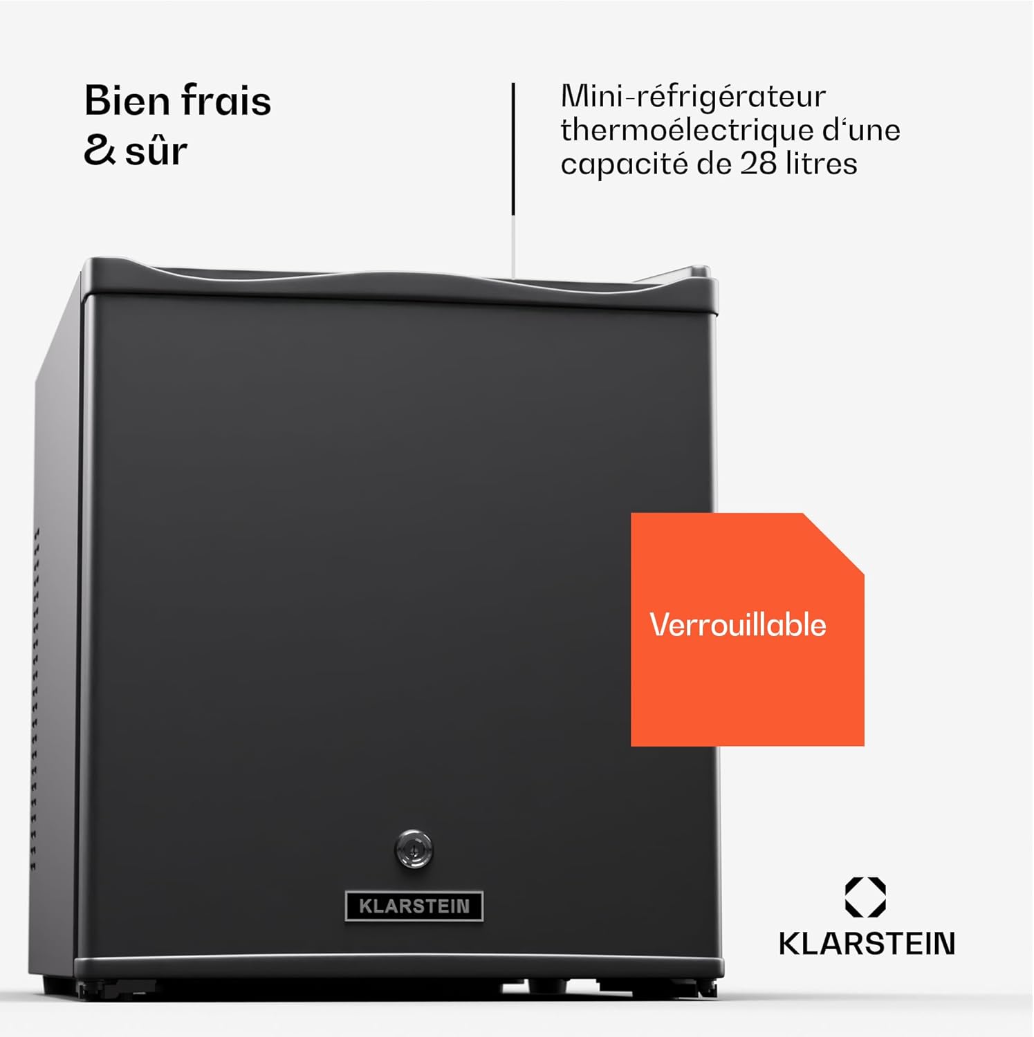 Klarstein Mini réfrigérateur et congélateur intérieur Réfrigérateur 28 L avec étagères réglables