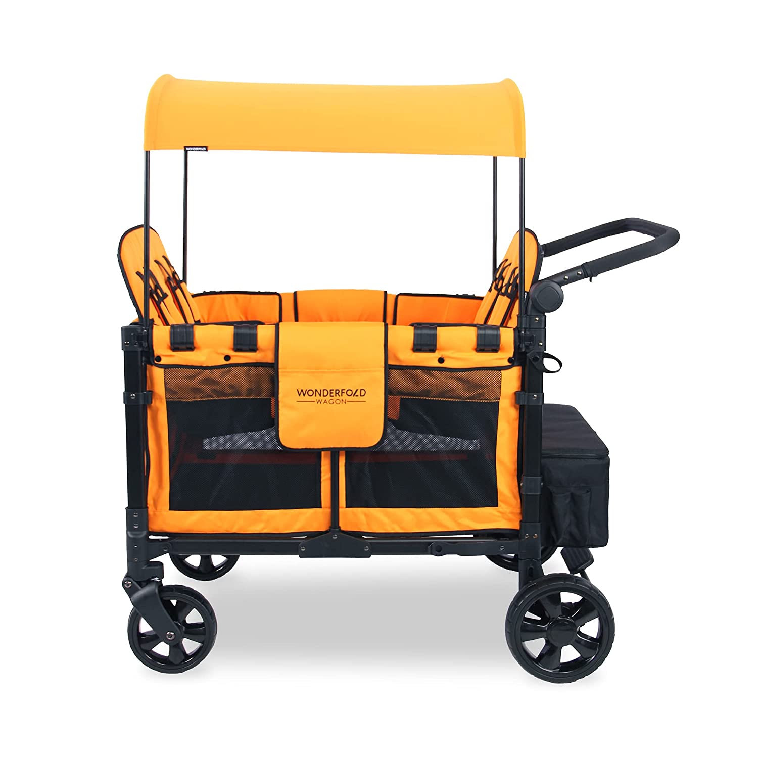 W0NDERF0LD W4 Elite Quad Stroller Wagon Featuring 4 Face-to-Face Seats
