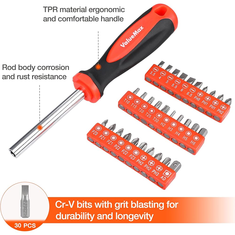 ValueMax Kit d'Outils 219 Pièces avec Sac Durable, Caisse à Outils Complete pour Bricolage, Réparation et Entretien Domestique : Bricolage