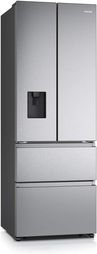 Hisense RF632N4WIE Réfrigérateur congélateur à porte française, NoFrostPlus, compresseur inverter, distributeur d'eau, CrispZone, 200 cm, partie réfri