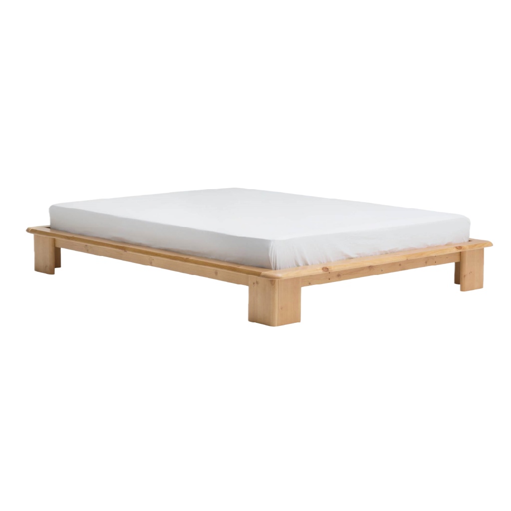 Lit bas japonais en bois massif — Design zen et naturel — Style minimaliste