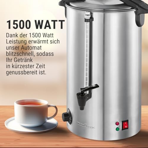 ProfiCook? Distributeur de boissons chaudes | Chauffage | Maintien au chaud | Vin chaud, café, thé, punch ou soupes | Bo?tier en acier inoxydable de haute qualité | 7 litres | PC HGA 1196 | argent : Cuisine et Maison