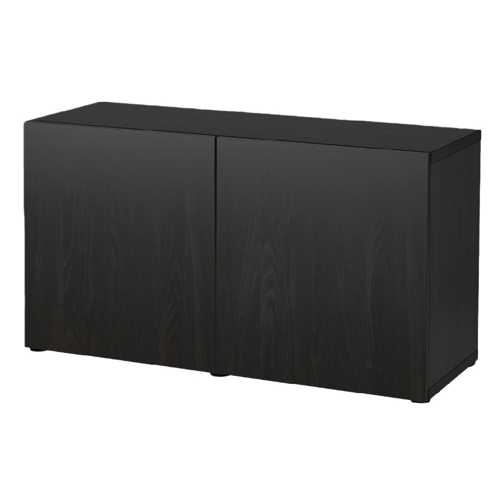 Buffet noir mat à double porte — design minimaliste