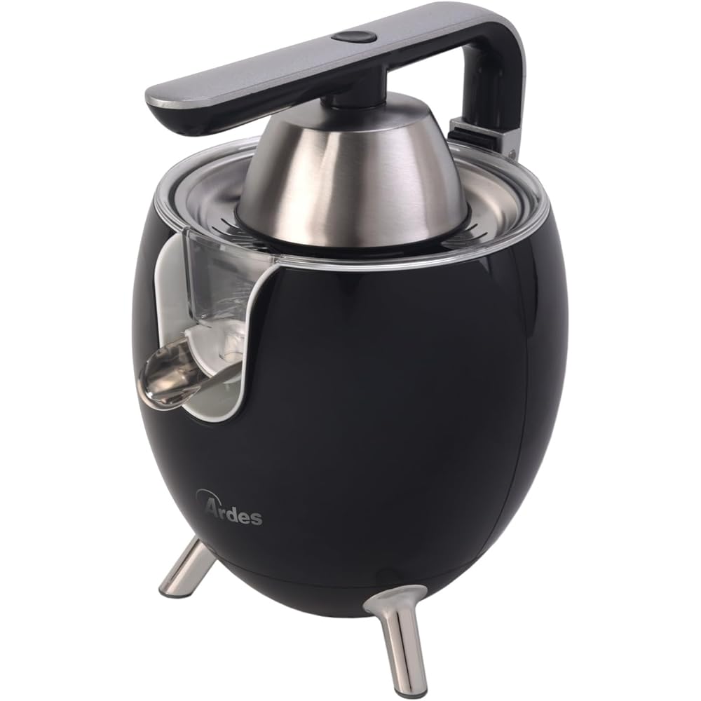 ARDES - ARSPRE03 JUICE ART Petit Presse-agrumes Électrique Design à Pression - Presse-agrumes 0,5 l avec Filtre en Acier Inox, 2 Cônes Presse-agrumes - Idéal pour Presser les Oranges et les Grenades : Cuisine et Maison