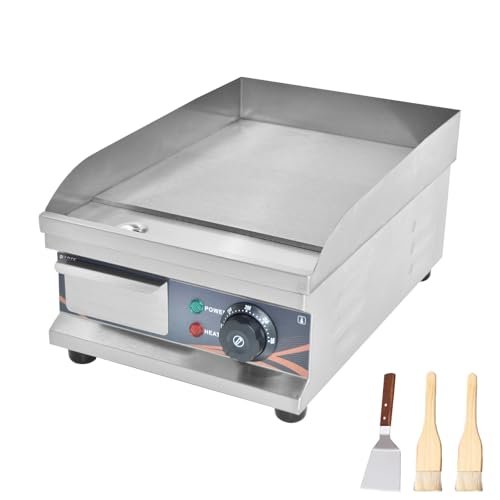 DULNICE Plancha Électrique Professionnelle en Acier Inoxydable, Commerciale Plancha de Cuisson Grill electrique，220 240V : Cuisine et Maison