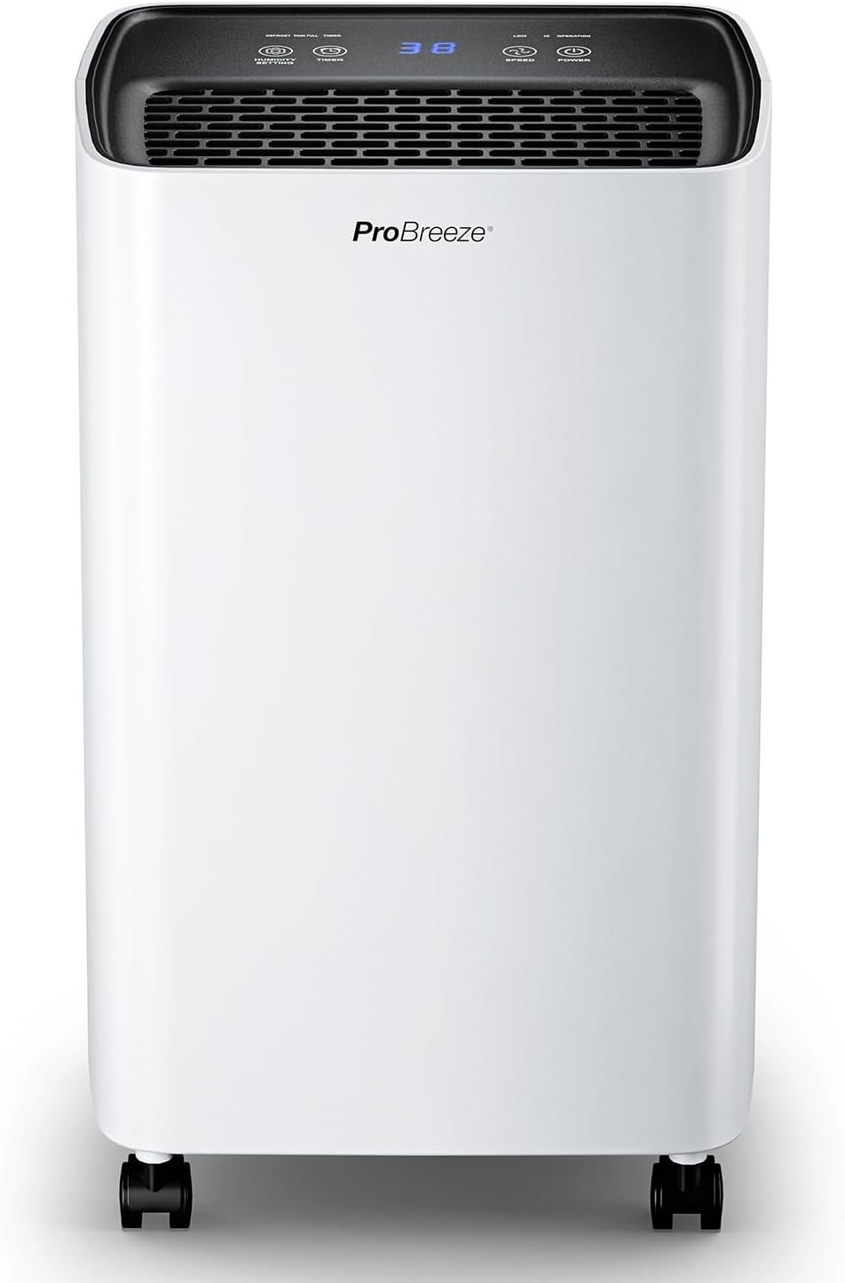 Pro Breeze Déshumidificateur d Air 12L/jour, Éliminateur de Moisissure Noire, Absorbeur d'Humidité Automatique, Sèche-linge, Déshumidificateur Compresseur Portable Silencieux, Minuterie 24h