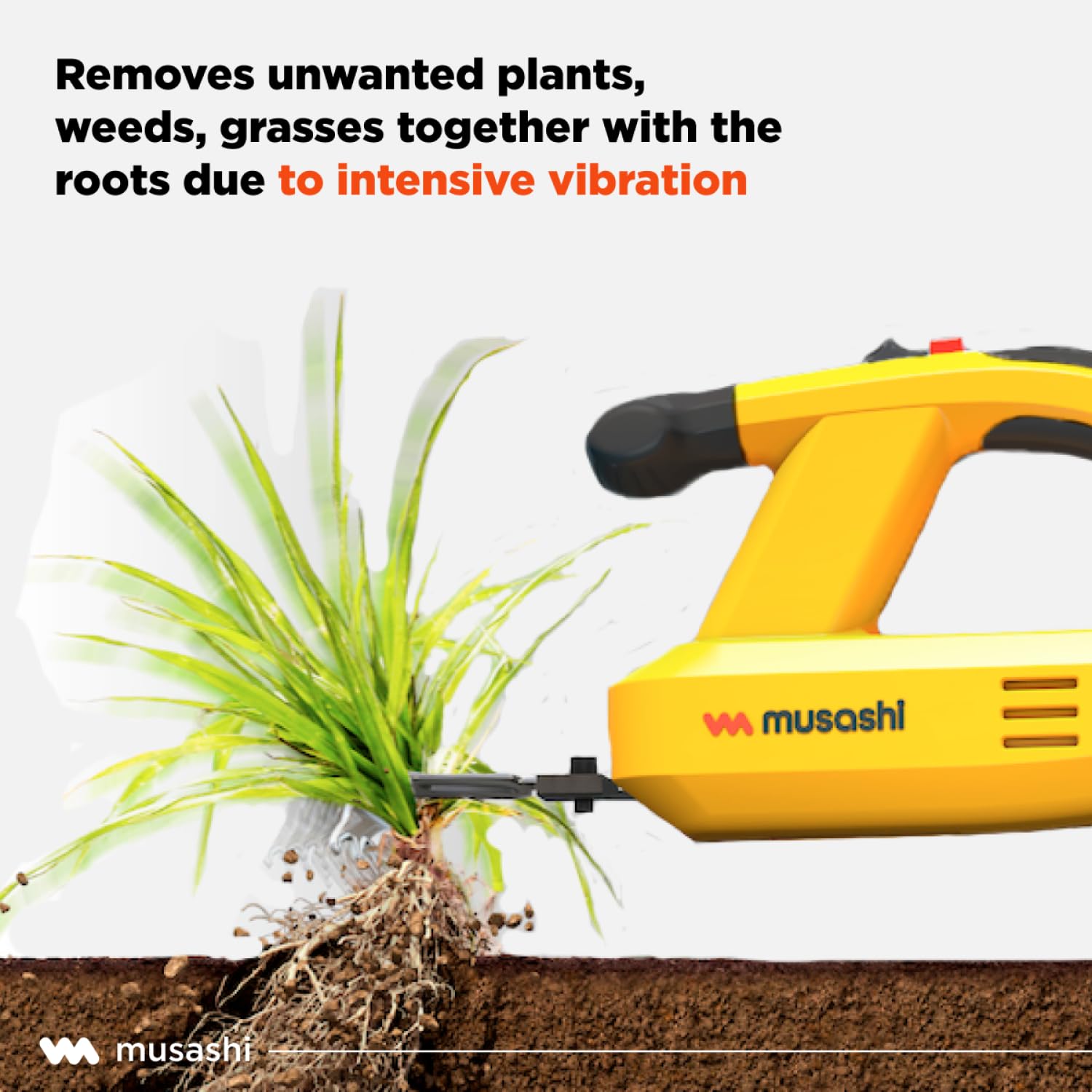 Binette Musashi, Desherbeur Manuel, Houe, outil de désherbage, pour enlever les mauvaises herbes, ameublir le sol et désherber, pour l'entretien des pelouses et des chemins (électricité) : Jardin