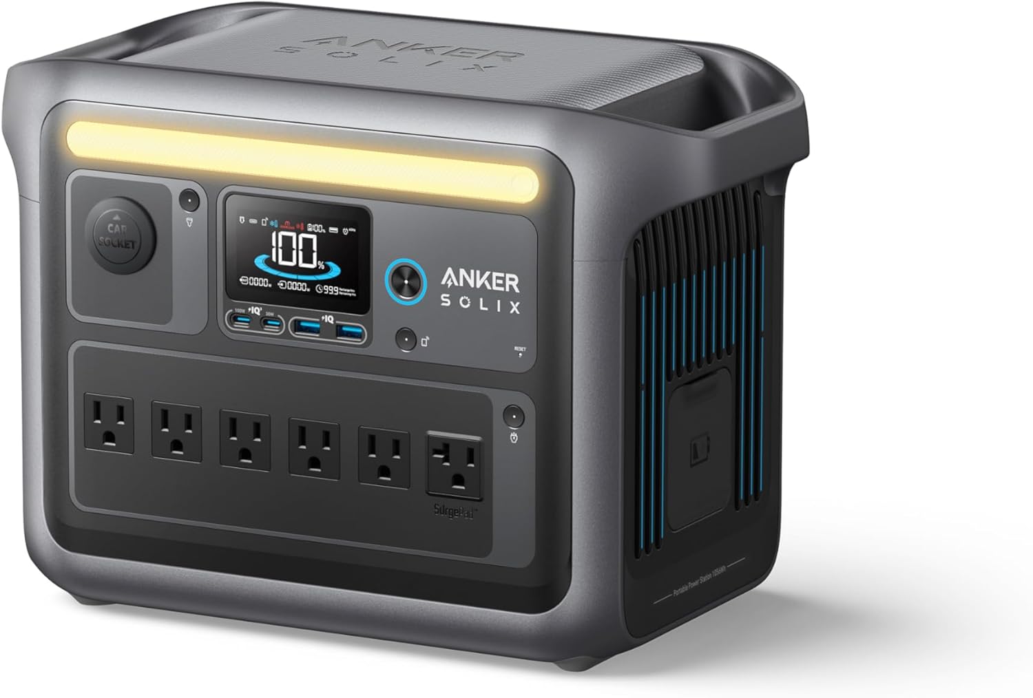 Anker SOLIX C1000 Station d'alimentation portable, générateur solaire 1800 W (pic 2400 W), charge complète en 58 minutes, batterie LiFePO4 1056 Wh pour sauvegarde à domicile, pannes de courant et