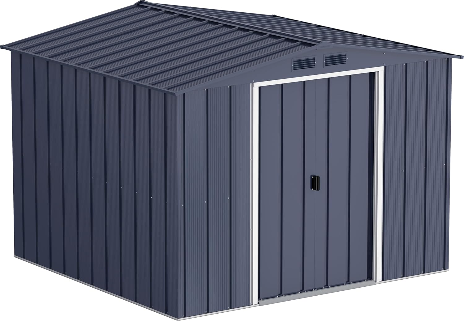 Duramax ECO 8 x 8 (5.89 m²) abri de Jardin en métal, Abri de Jardin en métal galvanisé à Chaud, Abri de Stockage d'outils, Structure de Toit renforcée, abri en métal sans Entretien, Anthracite
