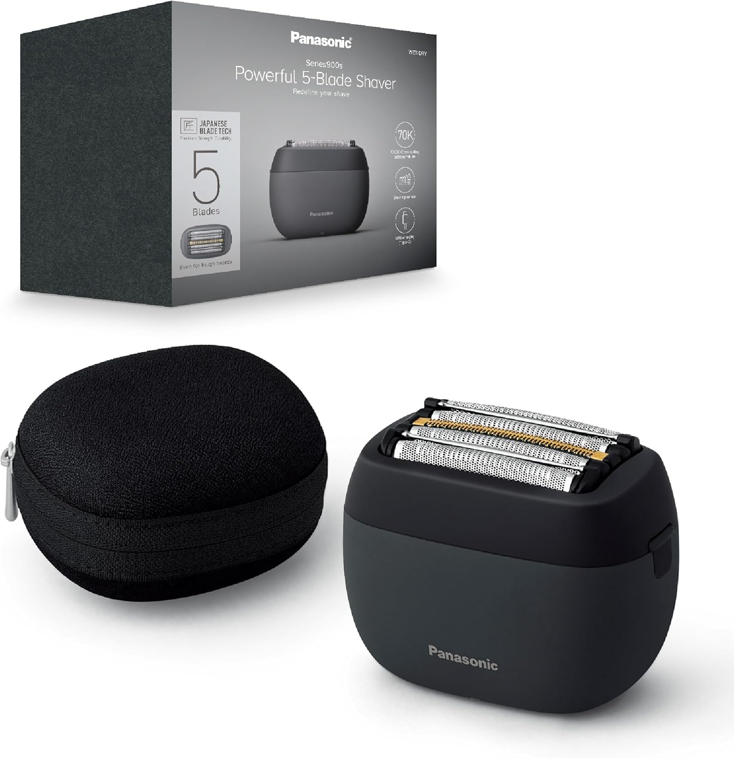 Panasonic ES-PV3B-K803 Rasoir électrique 5 lames pour homme série 900s Noir mat