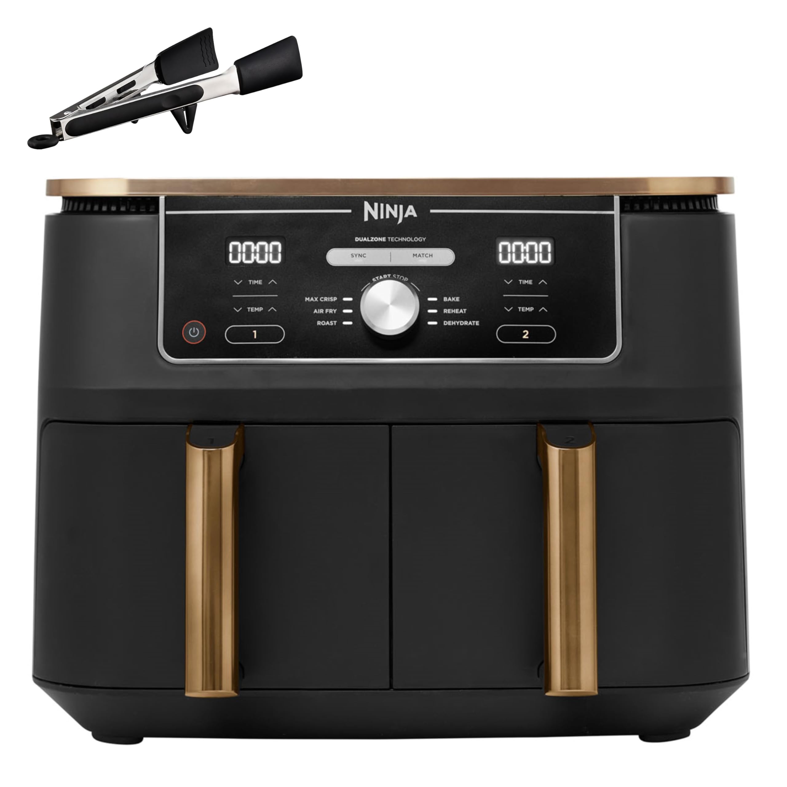 Ninja Foodi MAX Dual Zone Air Fryer, Friteuse sans huile, 2 tiroirs, 9,5 L, 6-en-1 (Air Fry, Max Crisp, rôtir, cuire, réchauffer, déshydrater), exclus