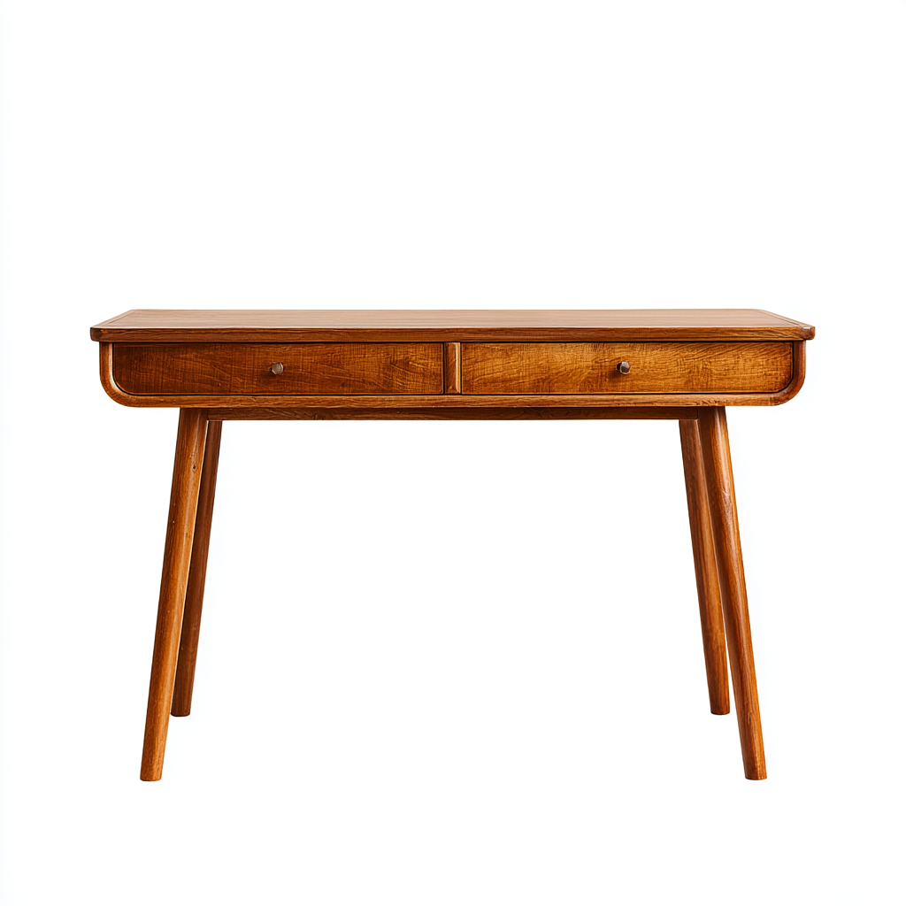 Bureau en bois massif avec 2 tiroirs de rangement