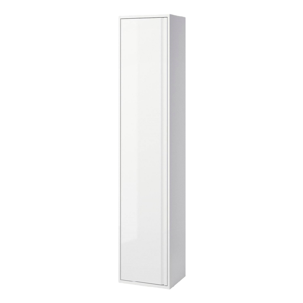 Armoire murale blanche haute — 1 porte — design minimaliste brillant — meuble de rangement vertical