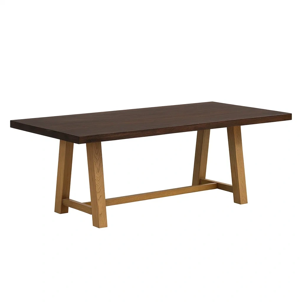 Table en bois massif 200 cm brun/chêne clair