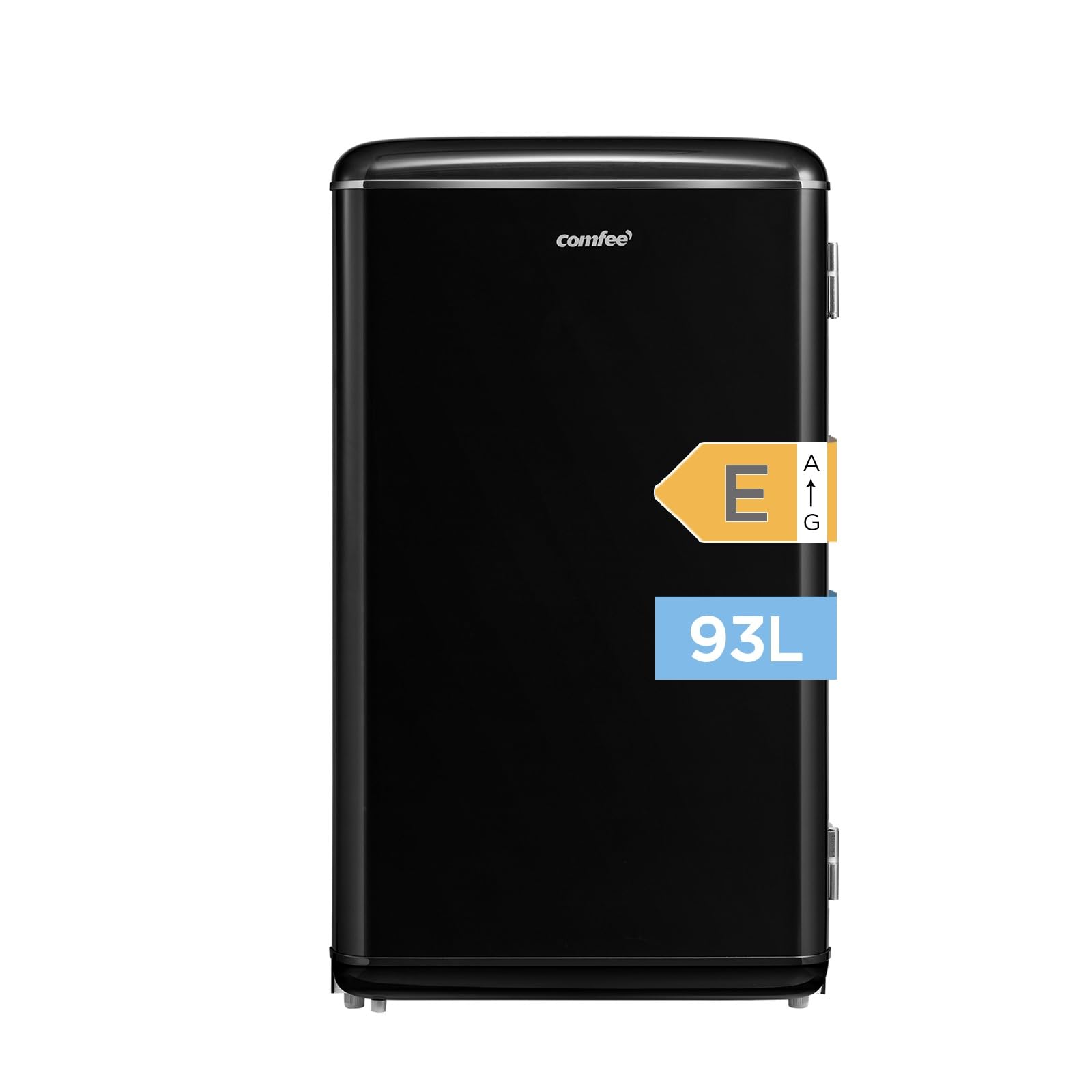 Comfee' RCD93BL2EURT(E) Réfrigérateur Sous-Plan, 93L, Réfrigérateur Rétro Pose Libre avec Compartiment Réfrigérant, Thermostats Réglables, Lumière LED