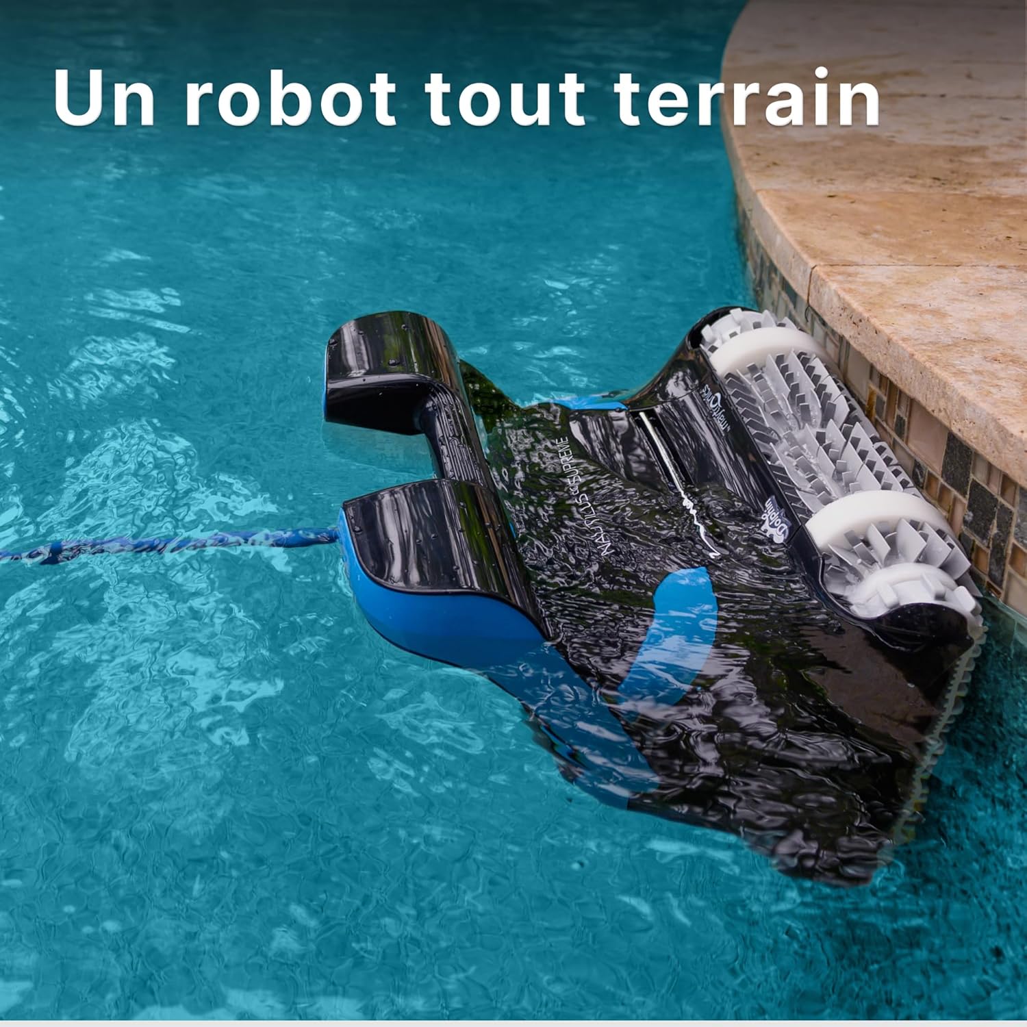 Dolphin Nautilus CC Supreme Robot Nettoyeur électrique avec Fil pour Piscine Hors-Sol Jusqu’à 15 m - Nettoyage Fond, parois et Ligne d'eau - Filtration Ultra Fine