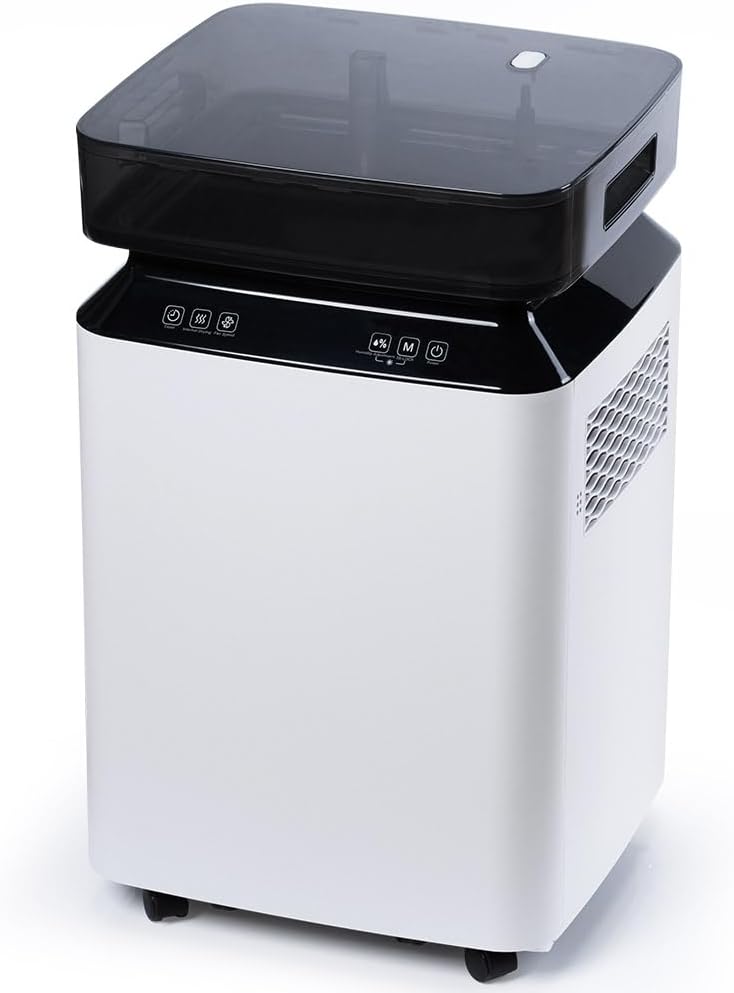 iOCHOW Déshumidificateur Électrique à Compresseur 50L/Jour: Grand Déshumidificateur Portable Intelligent avec Minuterie 24 Heures, Drainage par Pompe à Eau, R290 Écologique Pour la Maison et le Bureau