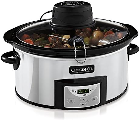 Crockpot CSC012X Mijoteuse Electrique Programmable, 5,7L (5 6 personnes), Mélangeur Automatique, Inox : Cuisine et Maison