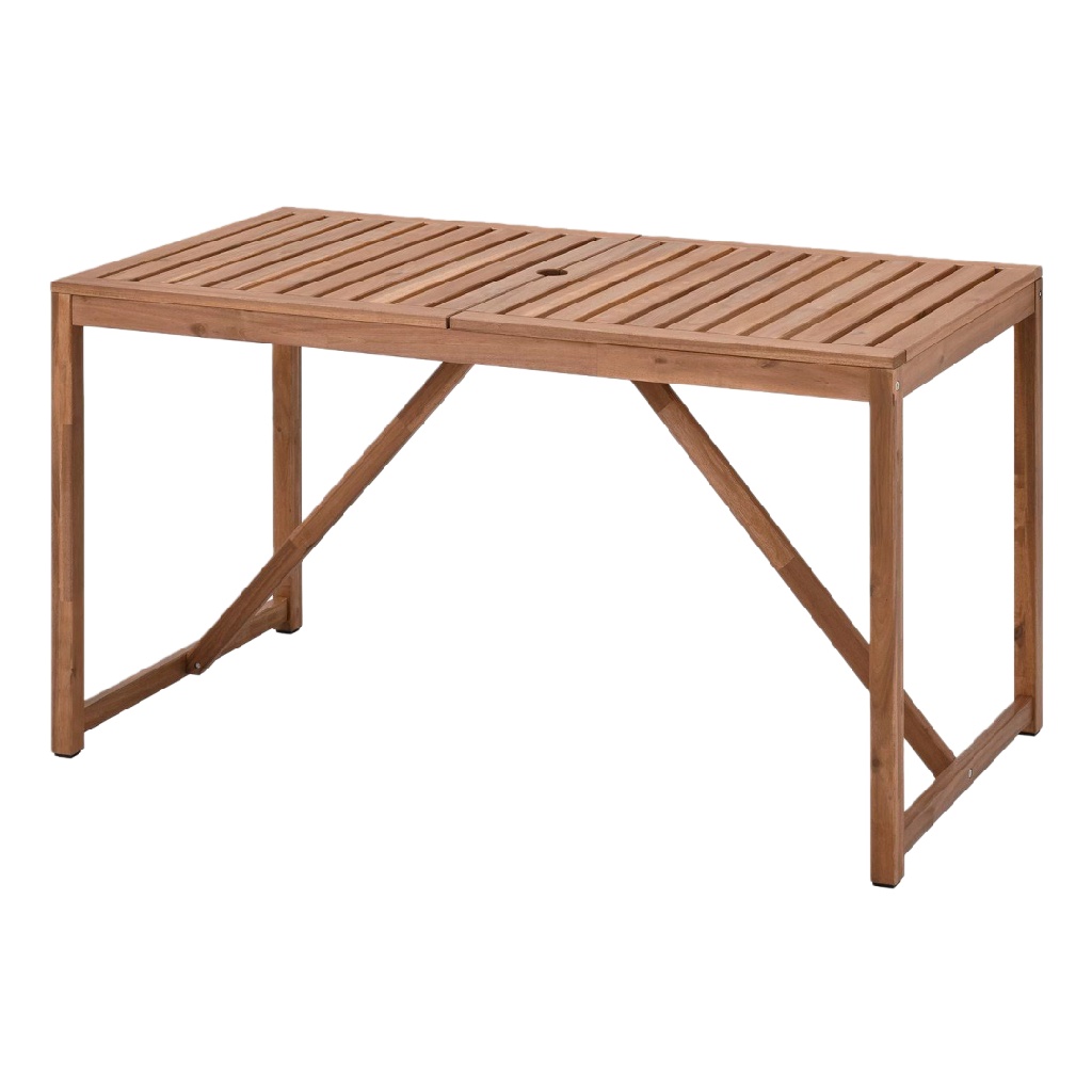 Table de jardin en bois d’acacia – Rectangulaire avec design à lattes