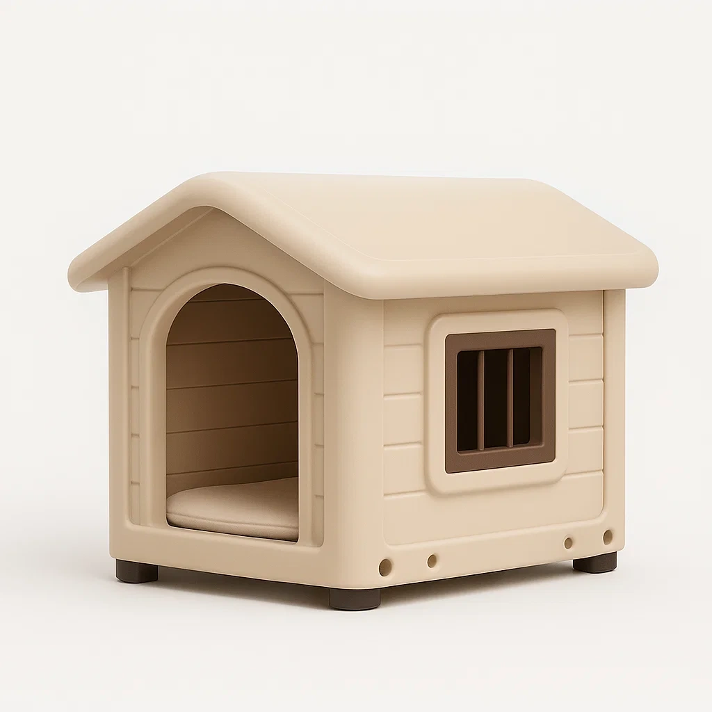 Niche pour chien en plastique pp beige 60x50x54 cm