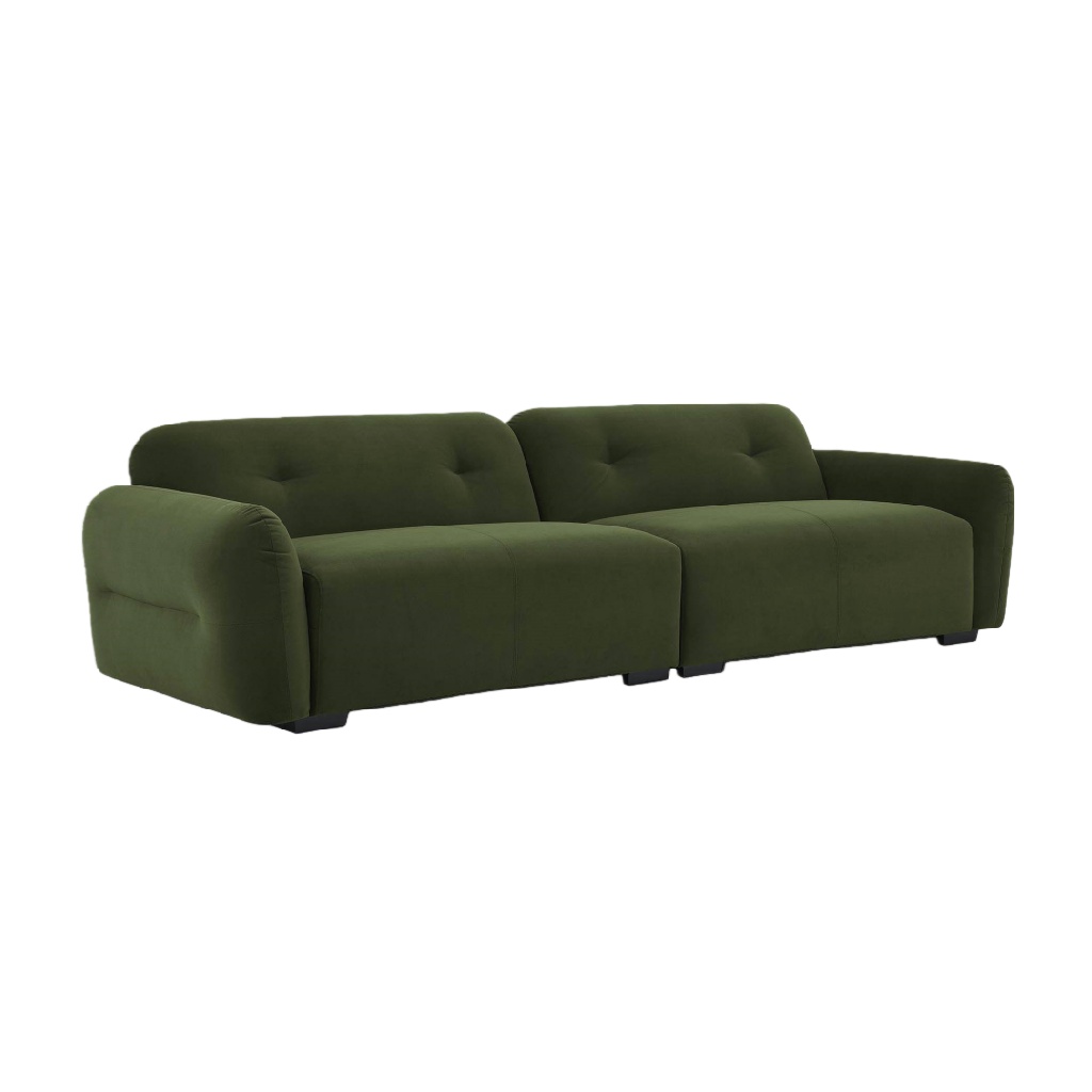 Canapé modulaire 3 places en tissu vert forêt – design contemporain et assise large – confort premium