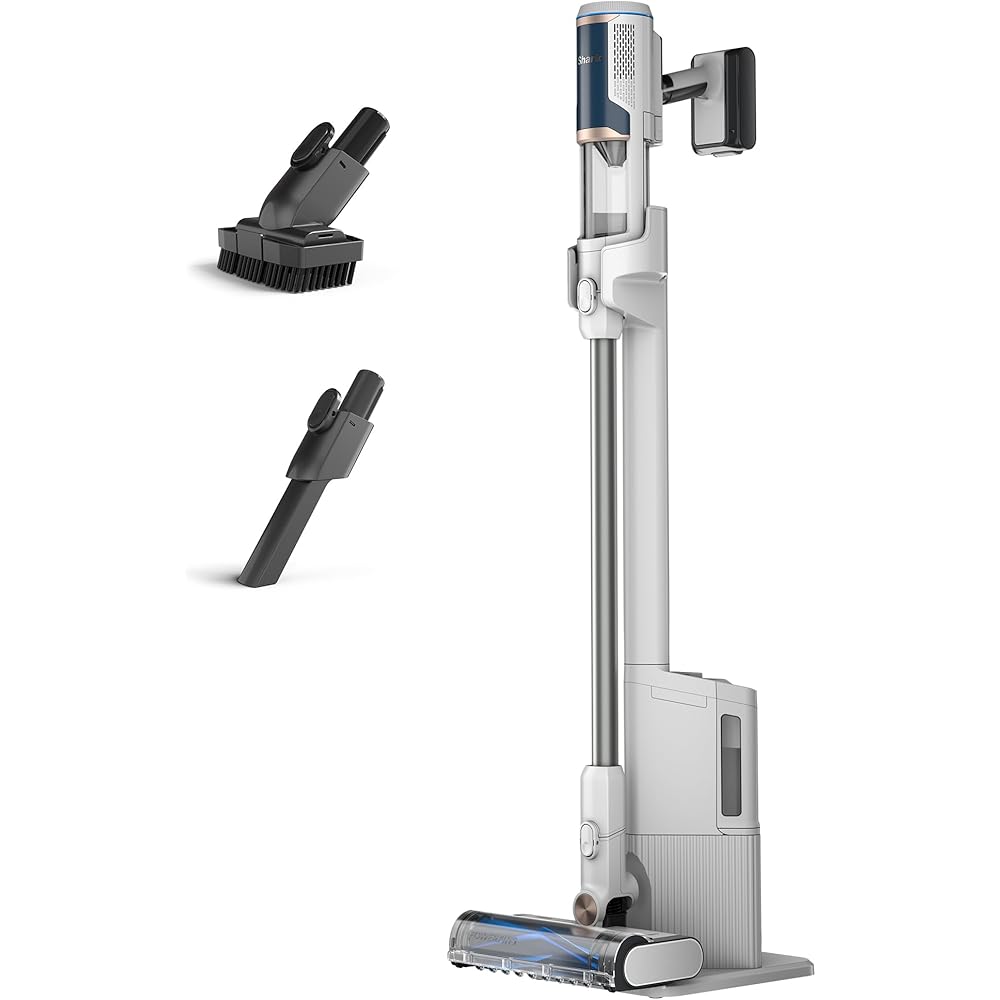 Shark Clean & Empty Aspirateur sans fil, système vidange automatique, aspirateur léger anti-poils avec outils animaux et interstices, autonomie 40 minutes, station de chargement, blanc/bleu, BU3521EU : Cuisine et Maison