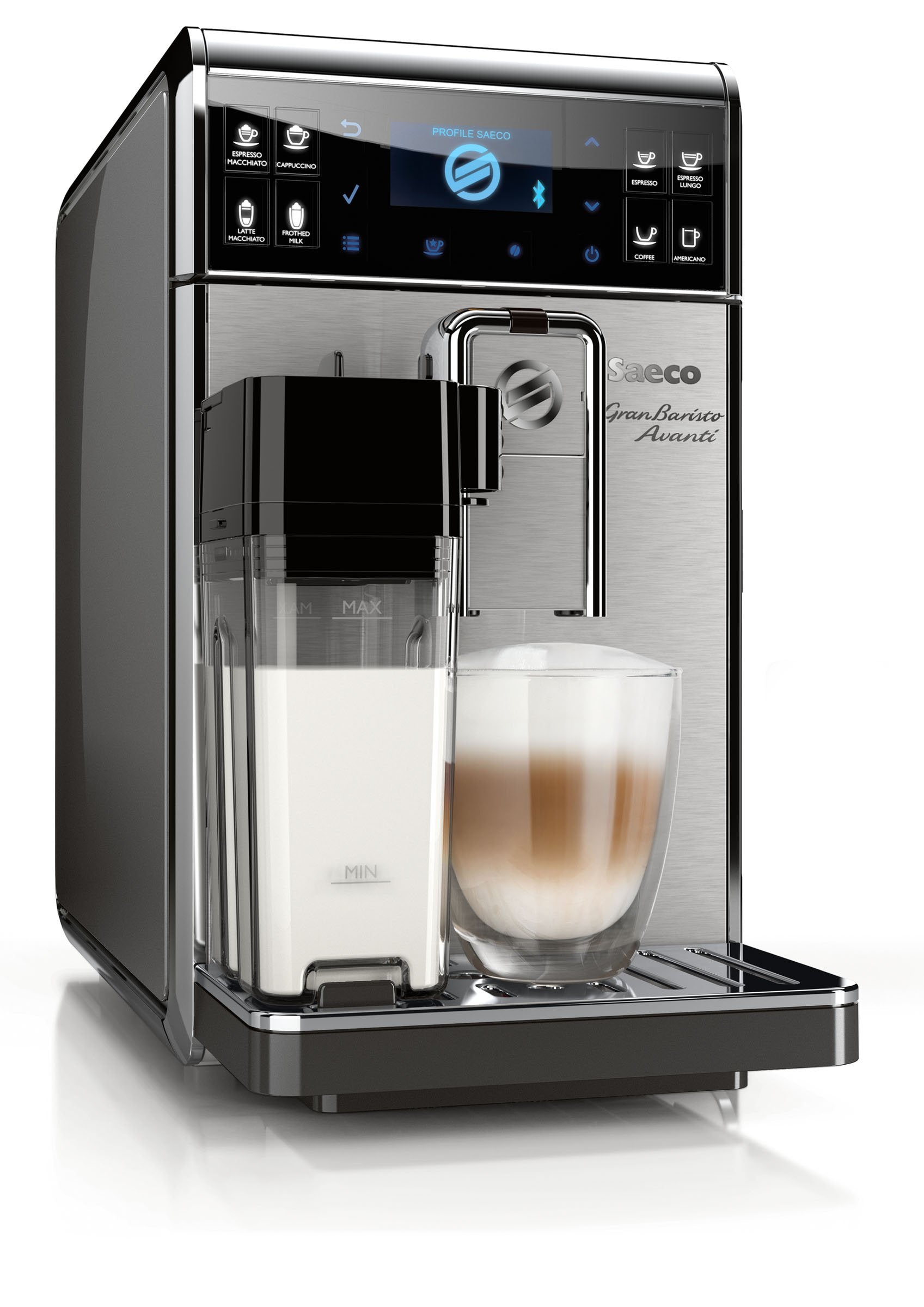 Saeco GranBaristo Avanti HD8967/01 Machine à café automatique + Application Acier/Anthracite