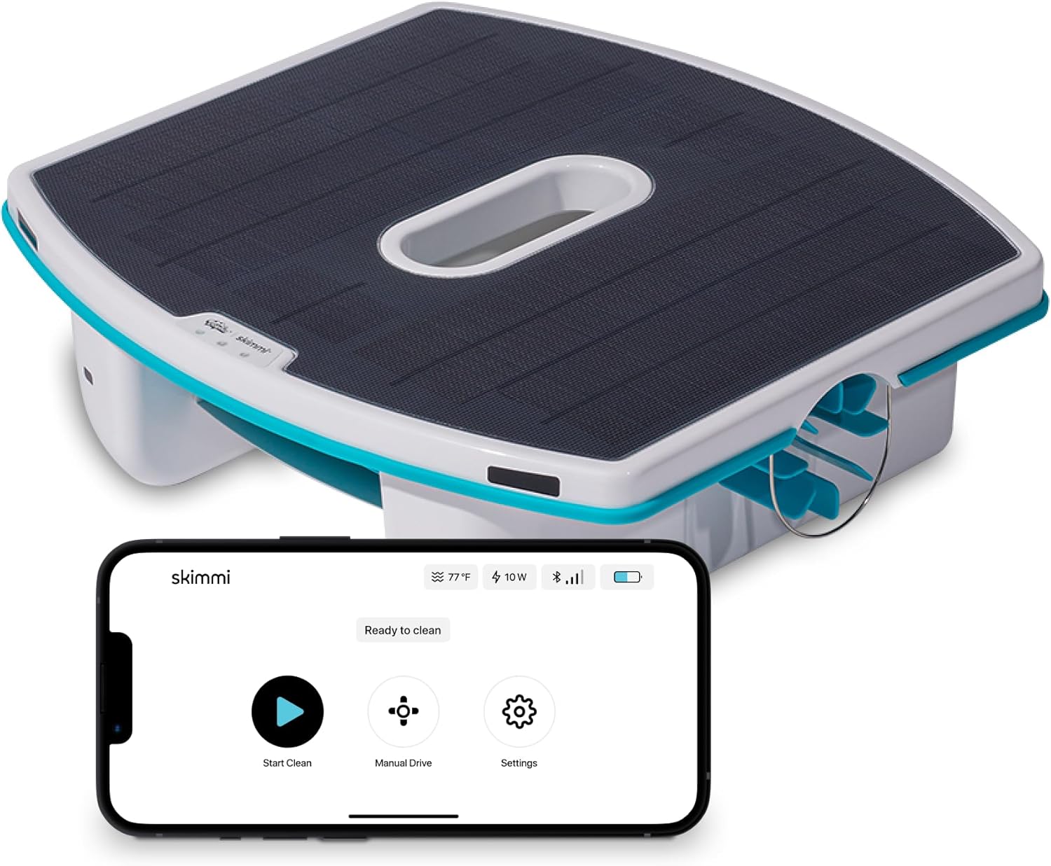 Dolphin Robot Nettoyeur Skimmer de Piscine Skimmi - Nettoie la Surface de l’Eau grâce Son Panneau Solaire Intelligent