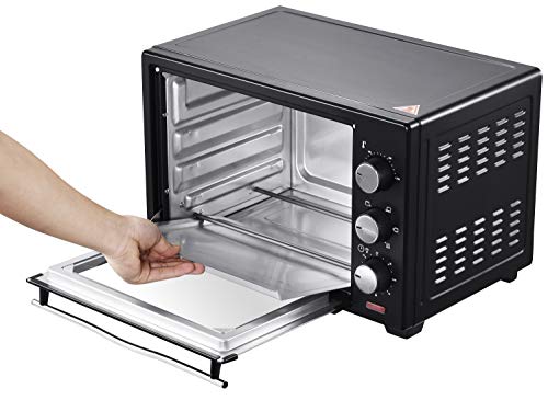 STEInBORG Mini four 25 litres | Four à pizza | Four 3 en 1 | Mini four | Mini four | Plaque ramasse miettes | Chaleur de voûte et de sole | Convection | Minuterie 60 min | 1600 W : Cuisine et Maison