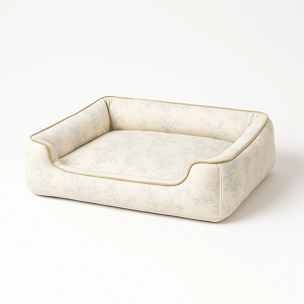 Coussin pour chien en coton et polyester à motifs floraux 80x60x20 cm