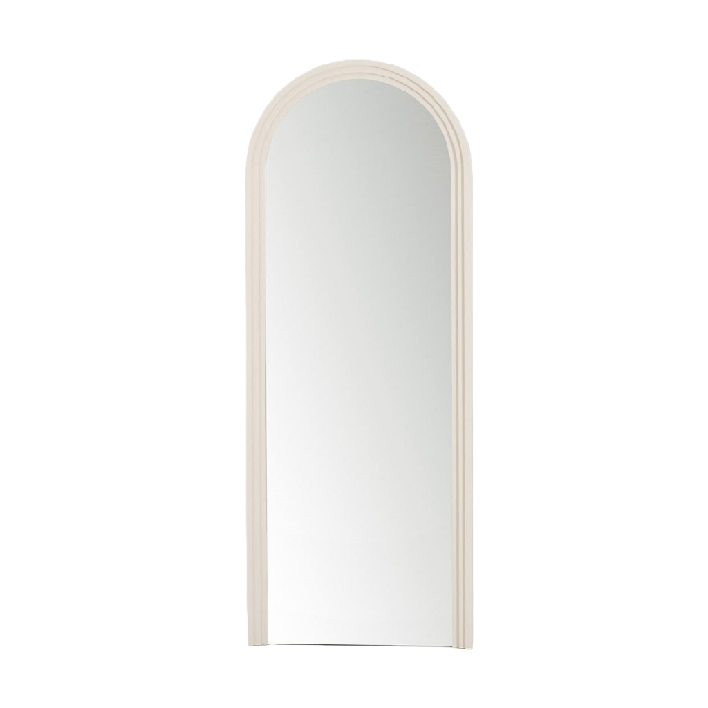 Miroir mural en arche couleur blanc crème, style moderne, 160 × 60 cm