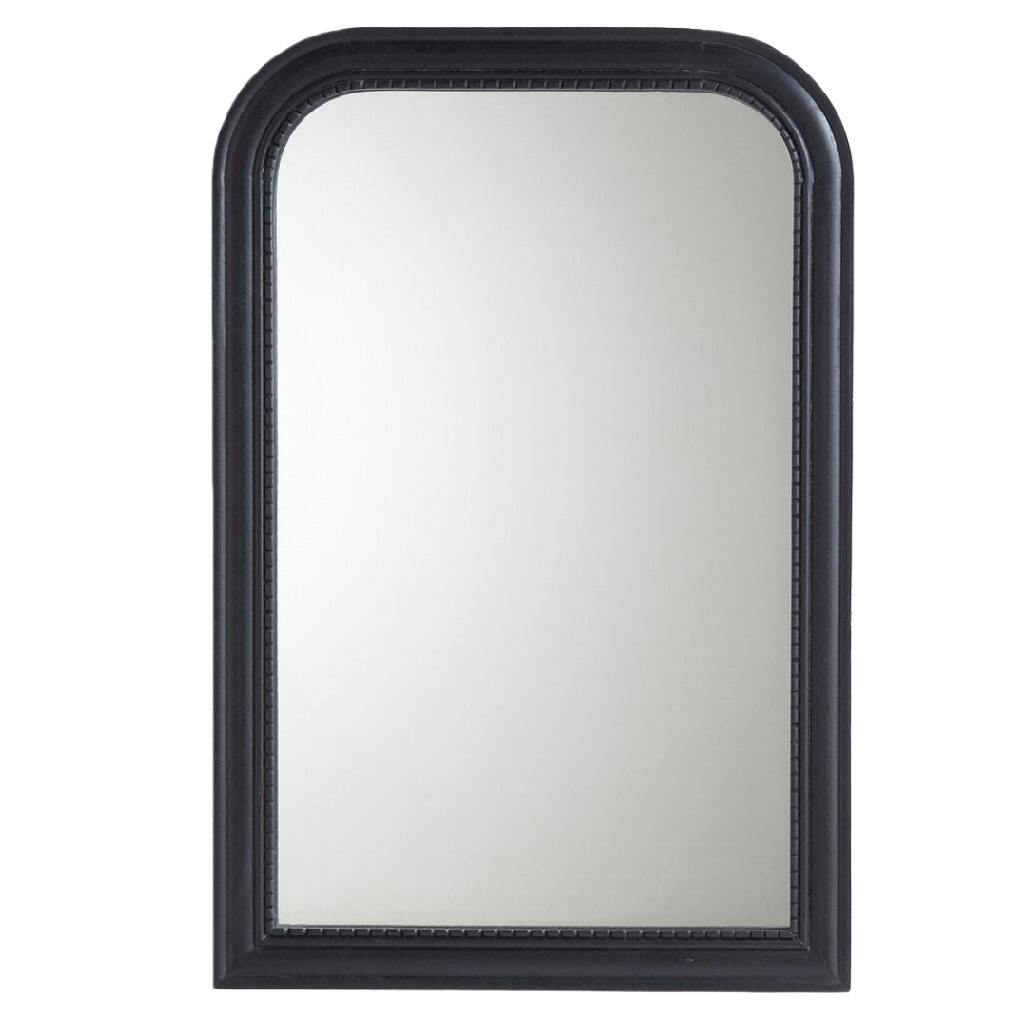 Miroir mural en arche noir mat, style classique moderne, 150 × 80 cm