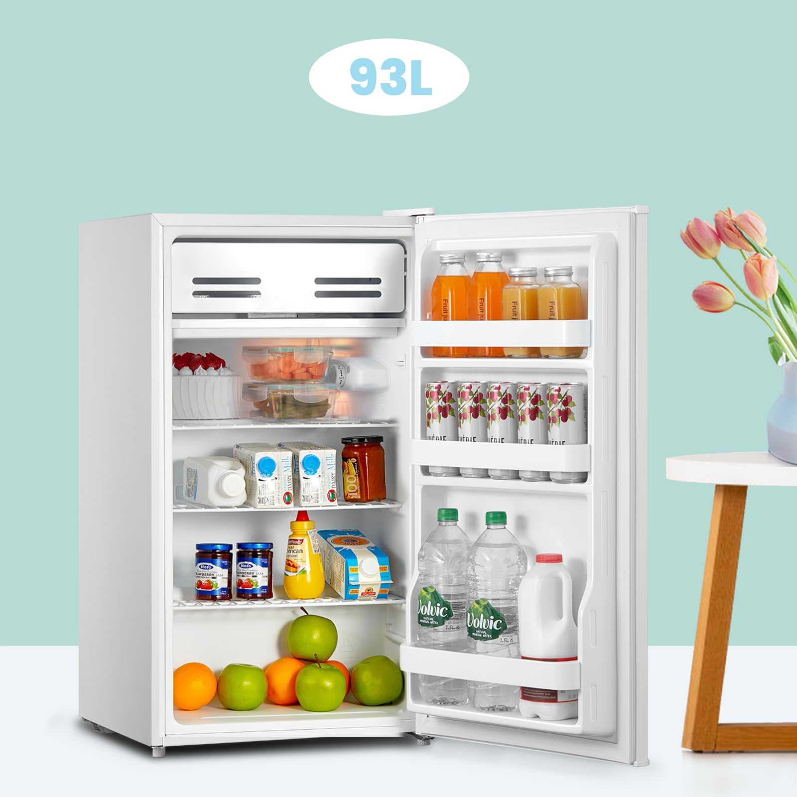 Comfee' RCD93WH2(E) Réfrigérateur à une porte, 93 L, Contrôle de la température, Pose libre sous le comptoir, Silencieux, Blanc