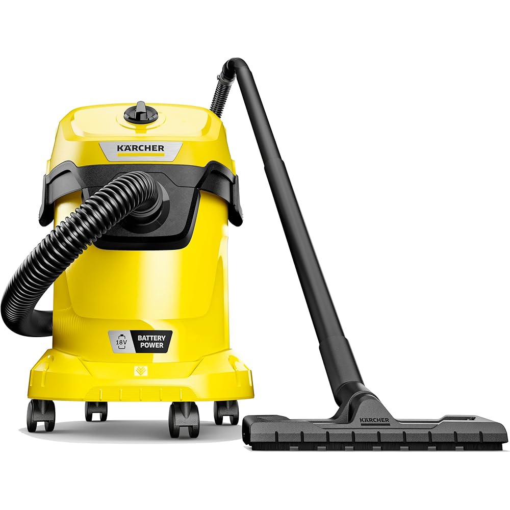 K?rcher WD 3-18 1.628-550.0 NASS-/Trockensauger 225W 17l Ohne Akku, Aspirateur Eau & poussière sur Batterie, Alu, Jaune, 18 V : Cuisine et Maison